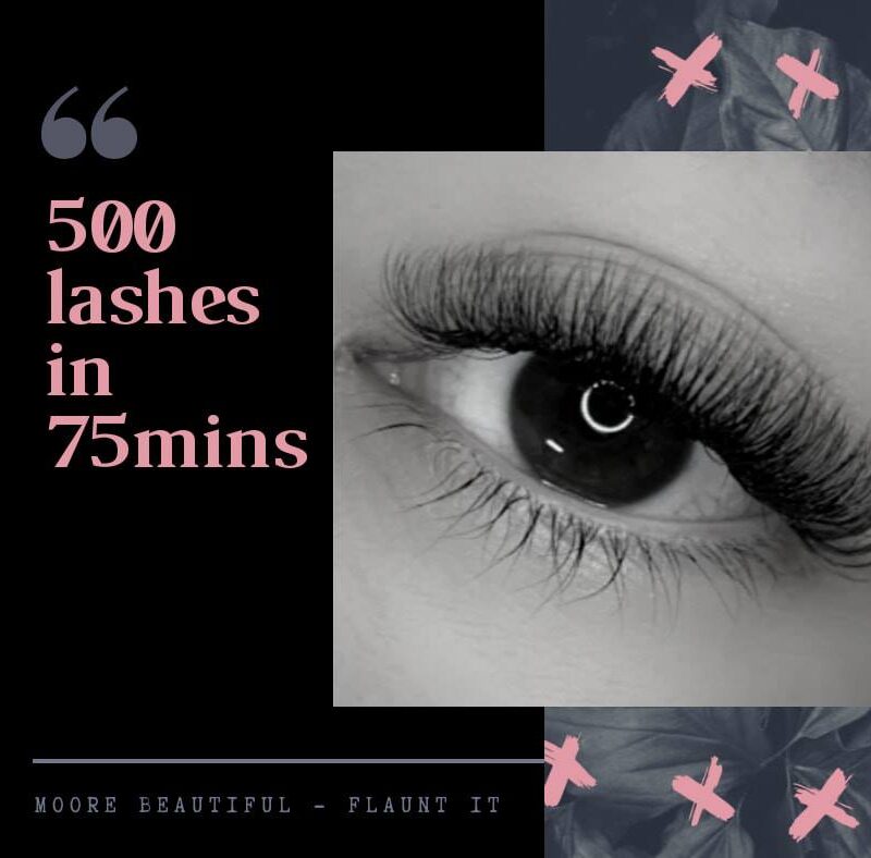 Get 500 lash extensions in 75 minutes